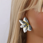 Fashion Stainless Steel Flower Non-fading Unique Earring