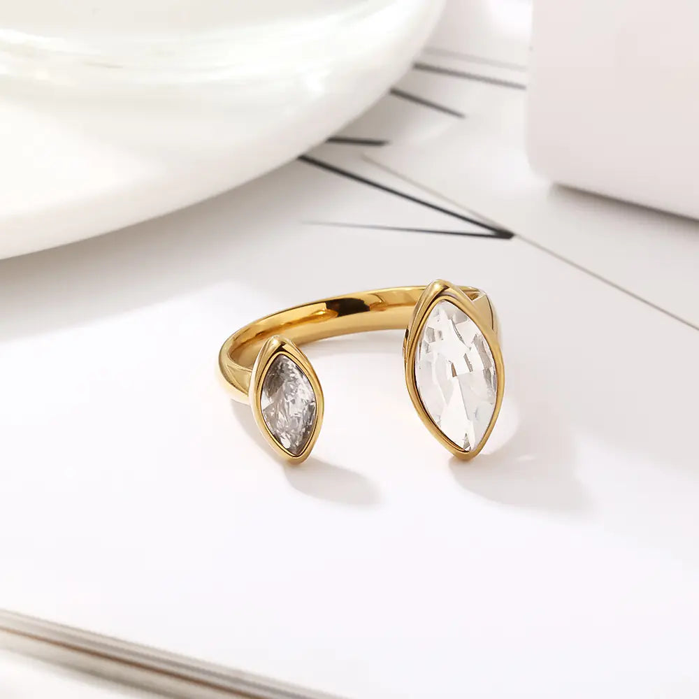 Stainless steel Gold Plated Horse Eye Rings