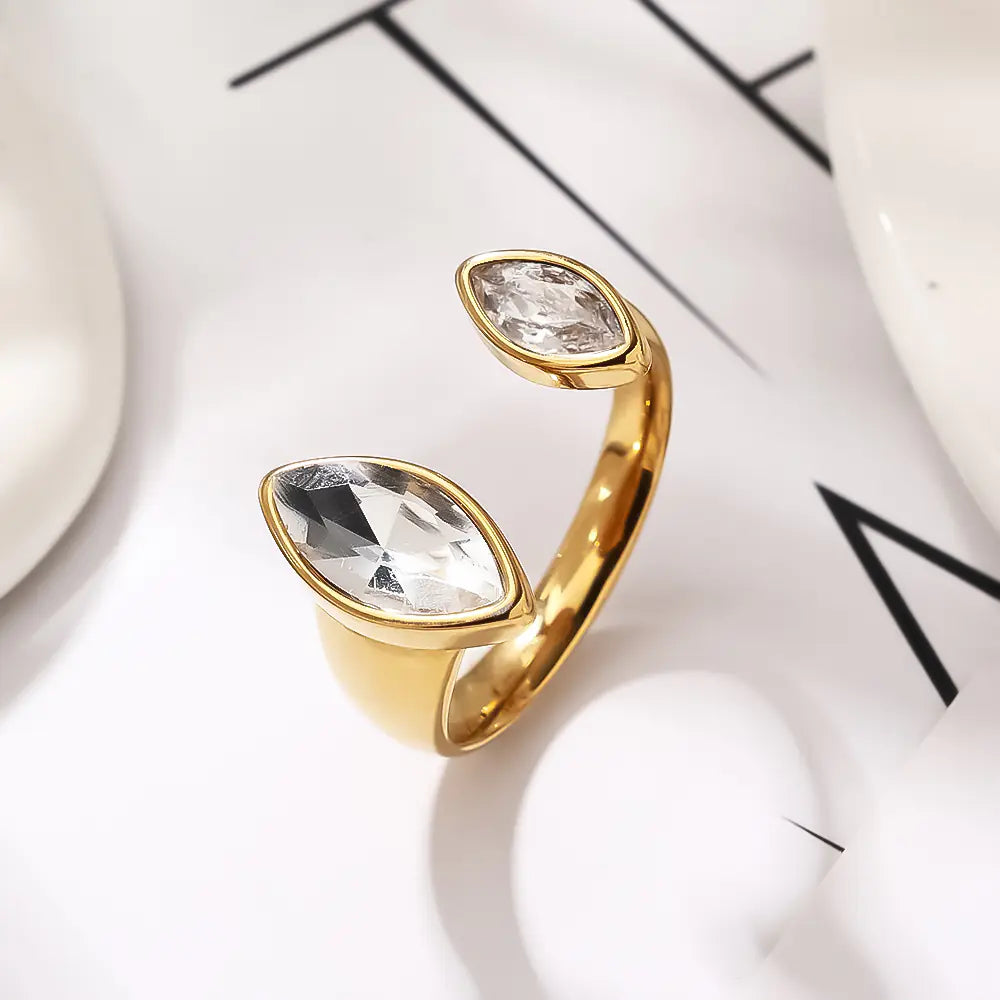 Stainless steel Gold Plated Horse Eye Rings