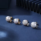 Hot Brass Pearl Fish Stud Earrings