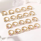 Gold Plated Irregular Shape Stainless Steel Open Rings