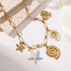 18k Gold-plated Stainless Steel Shell Necklace