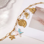 18k Gold-plated Stainless Steel Shell Necklace