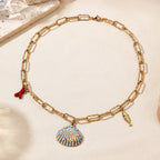 Sea Shell Anti Water Stainless Steel Necklace