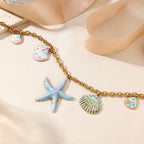 Blue Seastar Design Stainless Steel Necklace