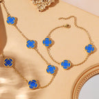 Blue Clover Stainless Steel Bracelet