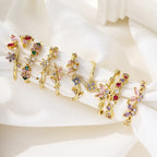 Opening Brass Material Zircon Rings