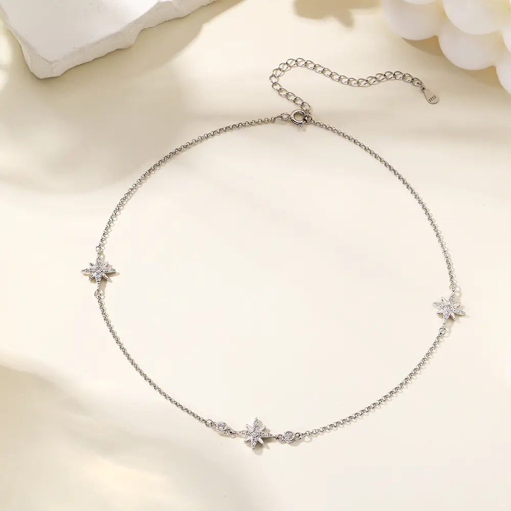925 Sterling Silver Clover Flower Necklace