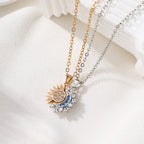 New Fashion Brass CZ Sun Moon Pendant Necklaces