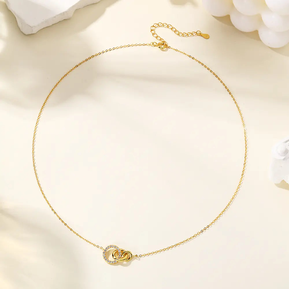 Fashion Jewelry Three Round Circle Circular Necklace