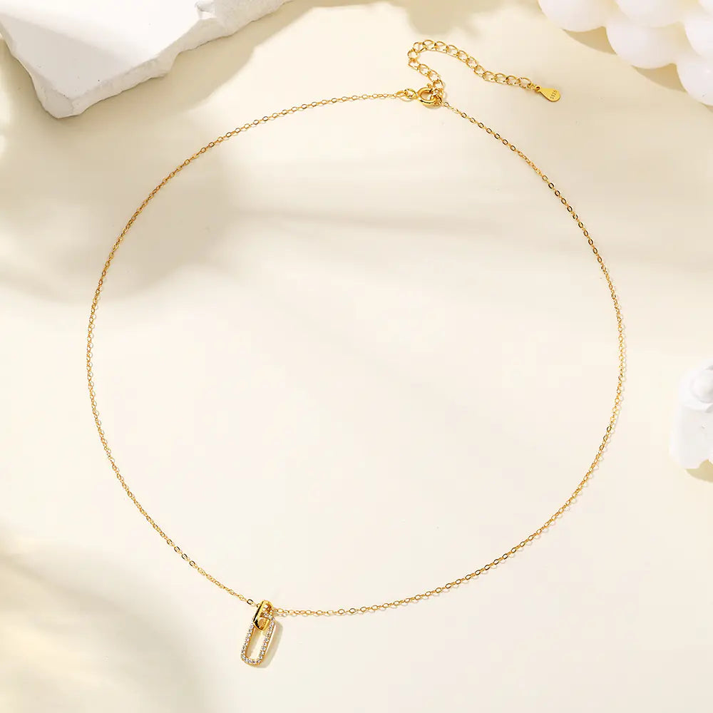 Luxury Sterling Silver Interlocking Necklace