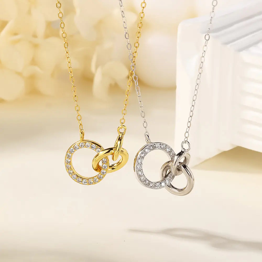 Fashion Jewelry Three Round Circle Circular Necklace