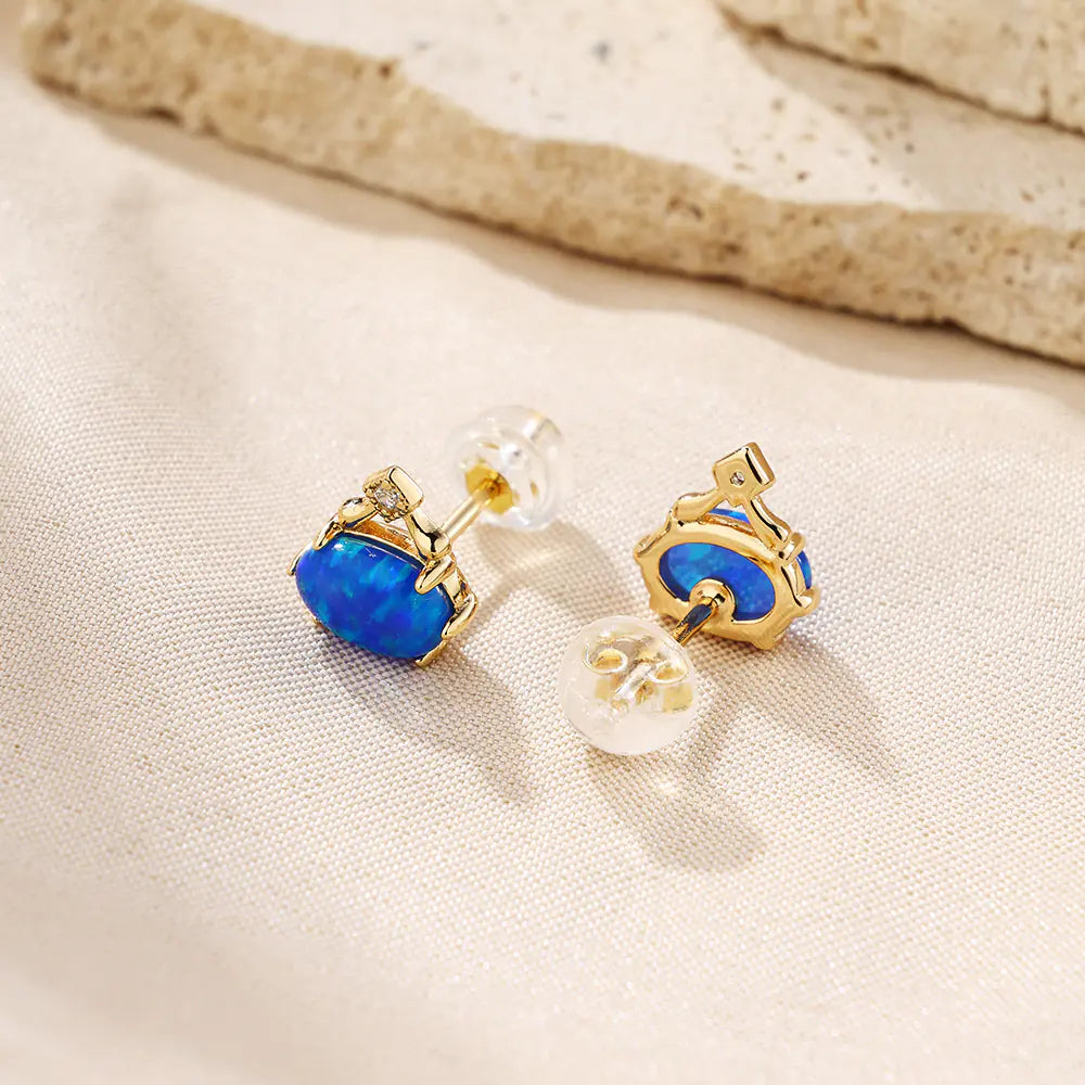S925 Blue Opal Vintage Earrings Available