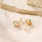 S925 Egg Shape Design Opal Earrings Supplier