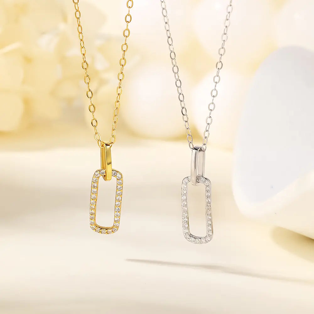 Luxury Sterling Silver Interlocking Necklace