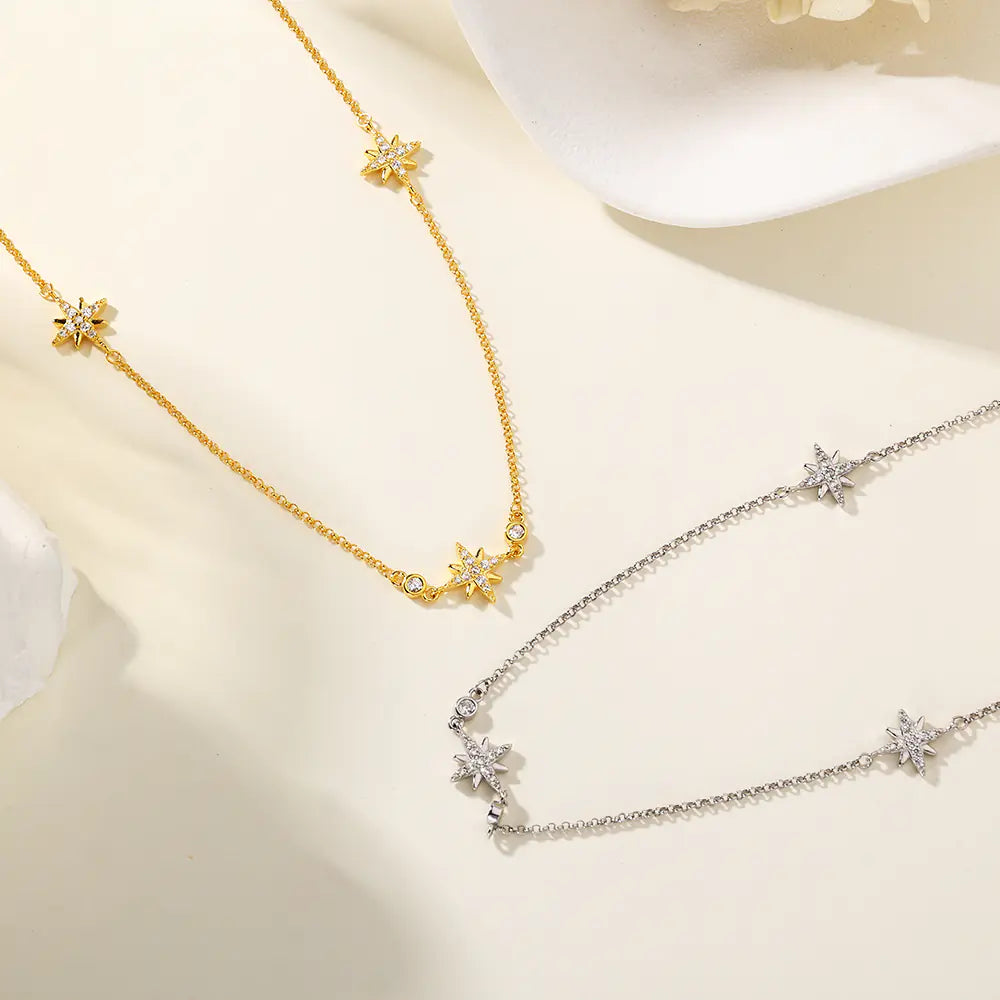 925 Sterling Silver Clover Flower Necklace