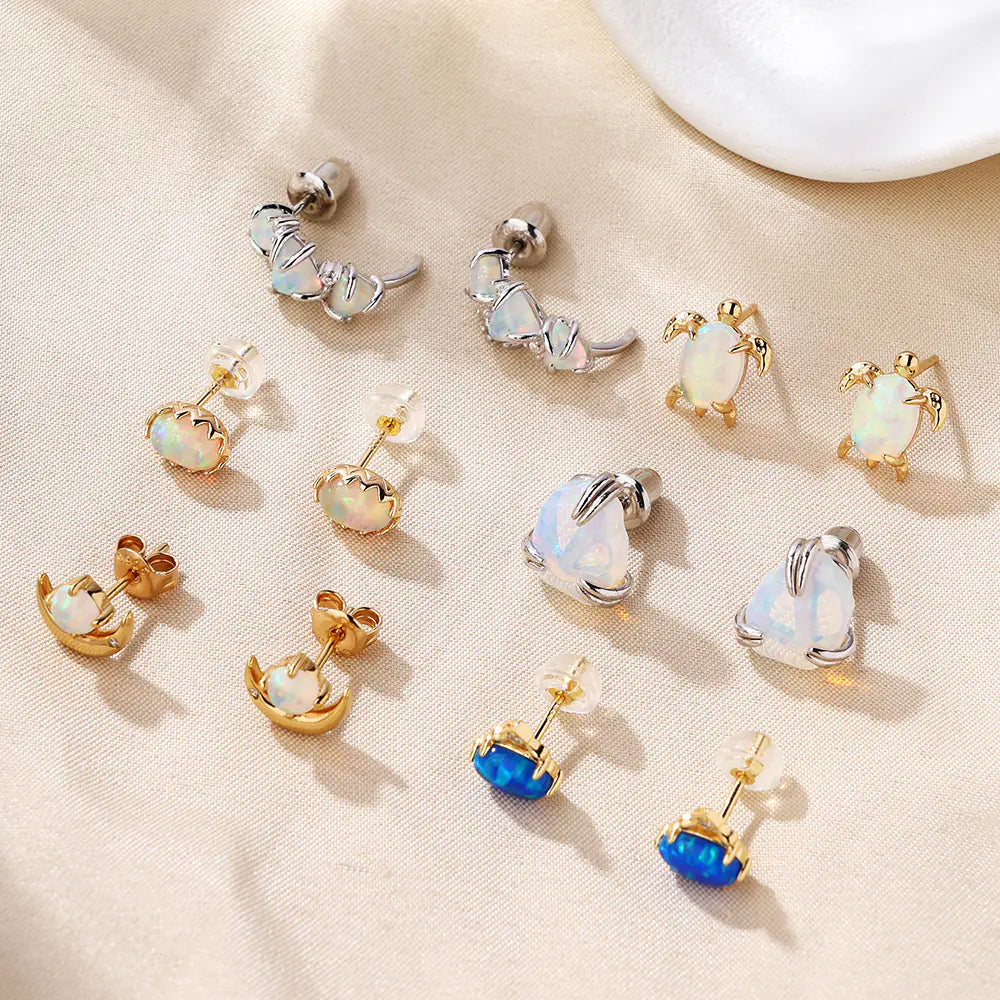 S925 Blue Opal Vintage Earrings Available