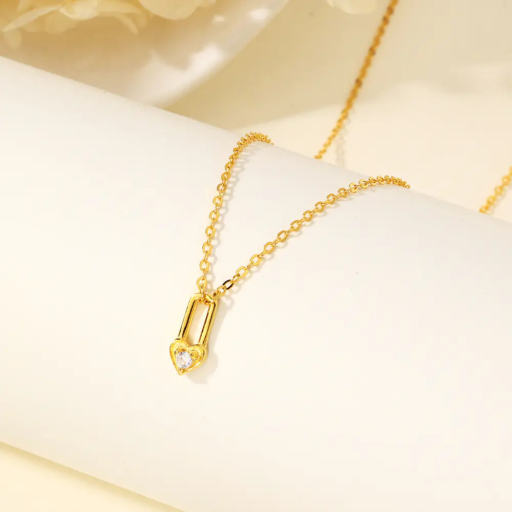 S925 Dancy Silver Love Lock Necklace