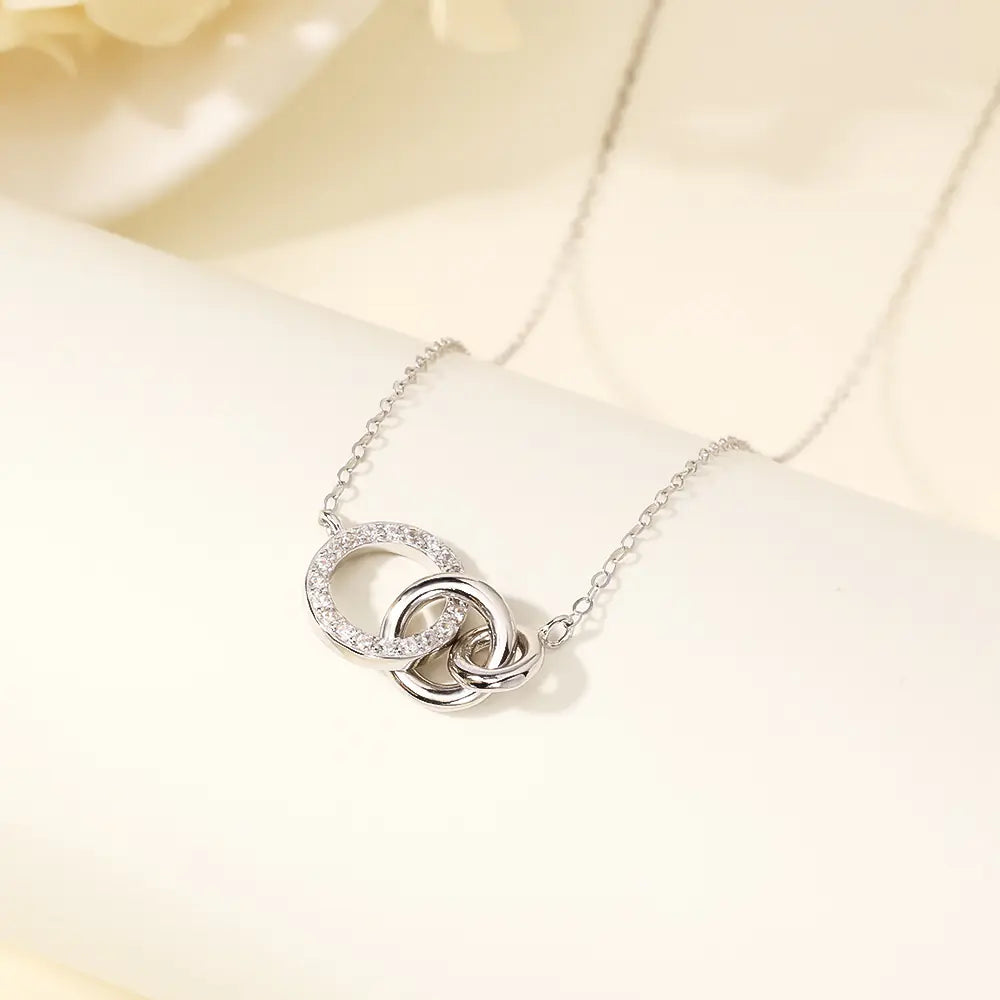 Fashion Jewelry Three Round Circle Circular Necklace