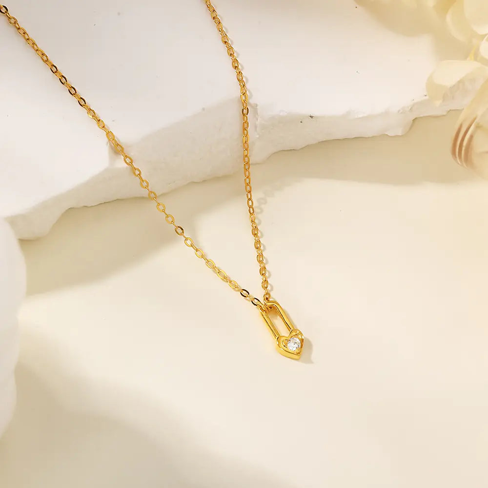 S925 Dancy Silver Love Lock Necklace
