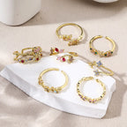 New Arrival Flower Brass CZ Opening Rings