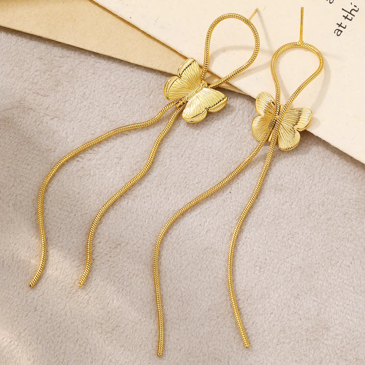18k Gold Plated Stainless Steel Butterfly Earrings