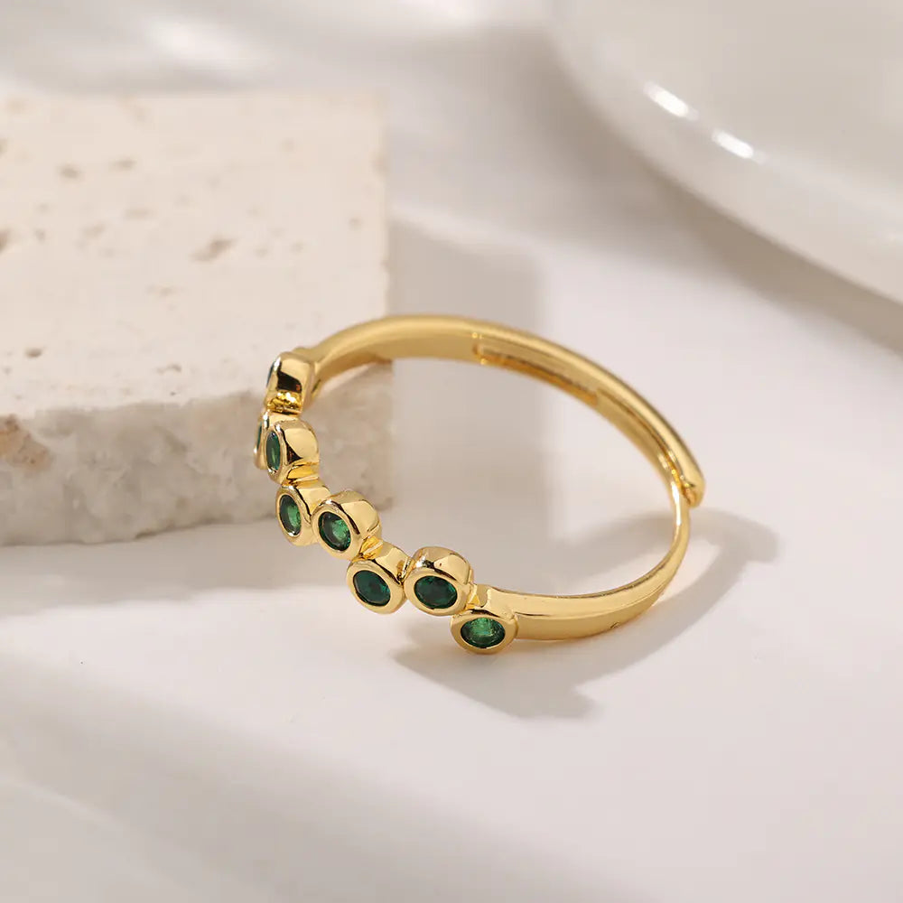 Hot-selling 925 Silver Clear Green CZ Open Rings