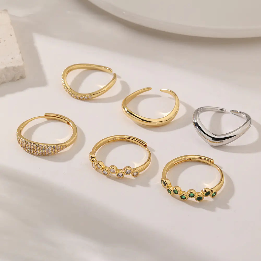 Plain Sterling 925 Silver Adjustable Gold Rings