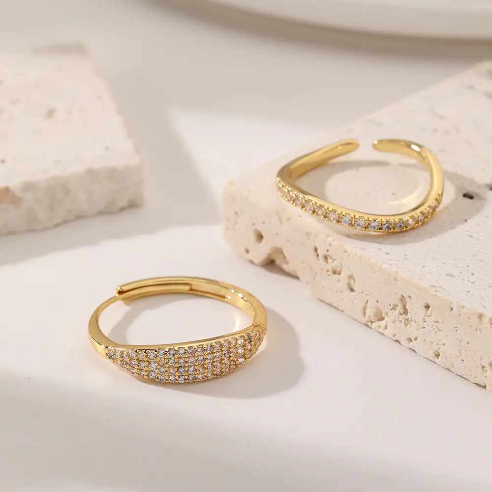 Trendy 925 Sterling Silver CZ Adjustable Rings