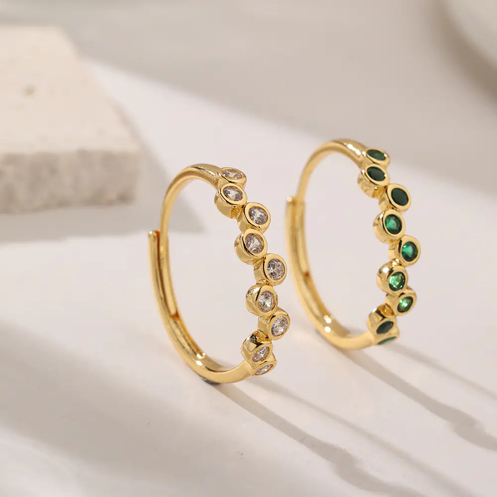 Hot-selling 925 Silver Clear Green CZ Open Rings