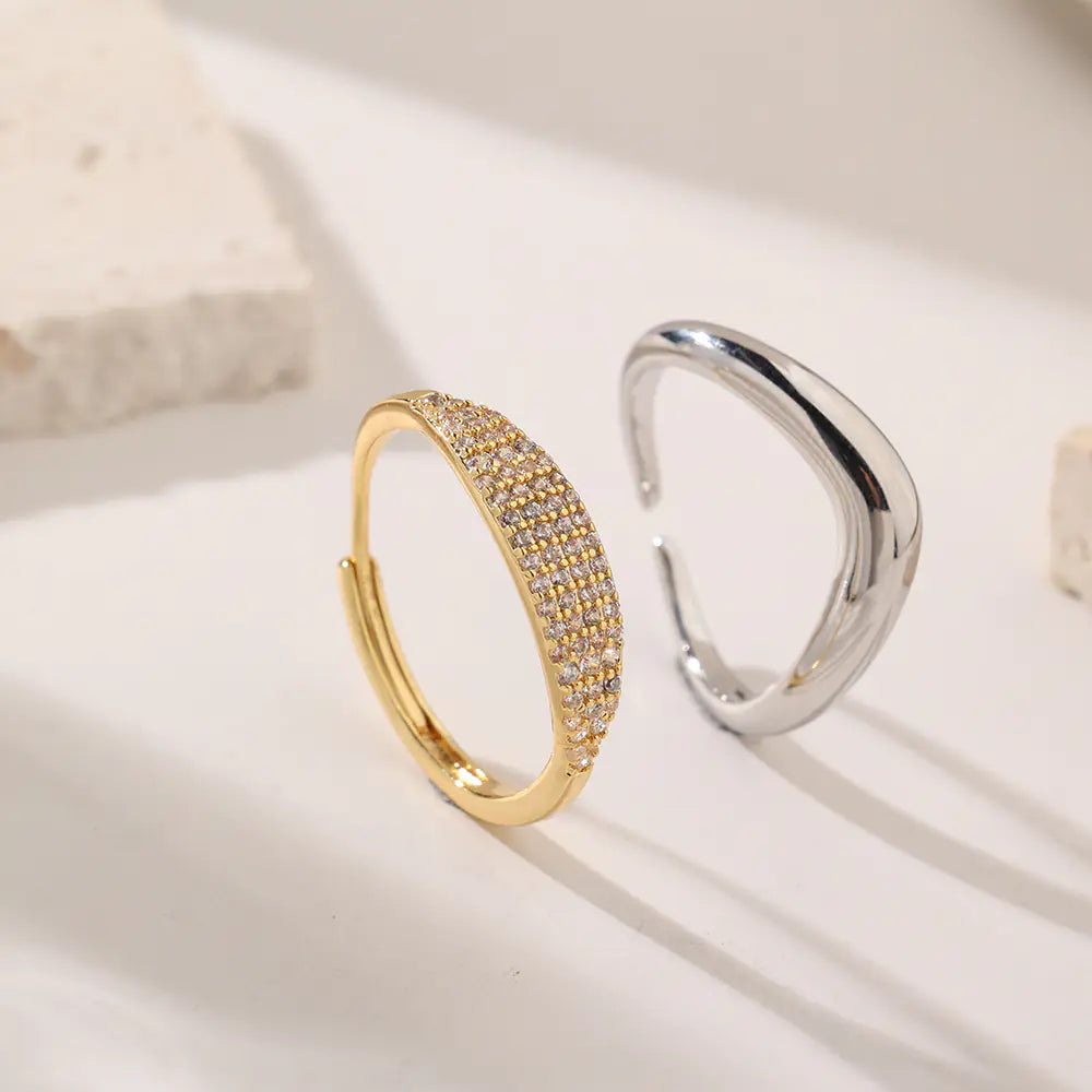 Fashion 925 Sterling Silver Iced Opening Ring