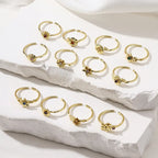 Adjustable Various Flower Design Brass Rings