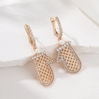 Grid Pearls Inlaid Diamonds Christmas Earrings