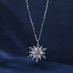 Custom S925 Sterling Silver Snowflower Necklace