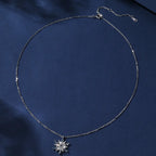 Custom S925 Sterling Silver Snowflower Necklace