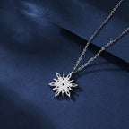 Custom S925 Sterling Silver Snowflower Necklace