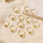 Adjustable Various Flower Design Brass Rings