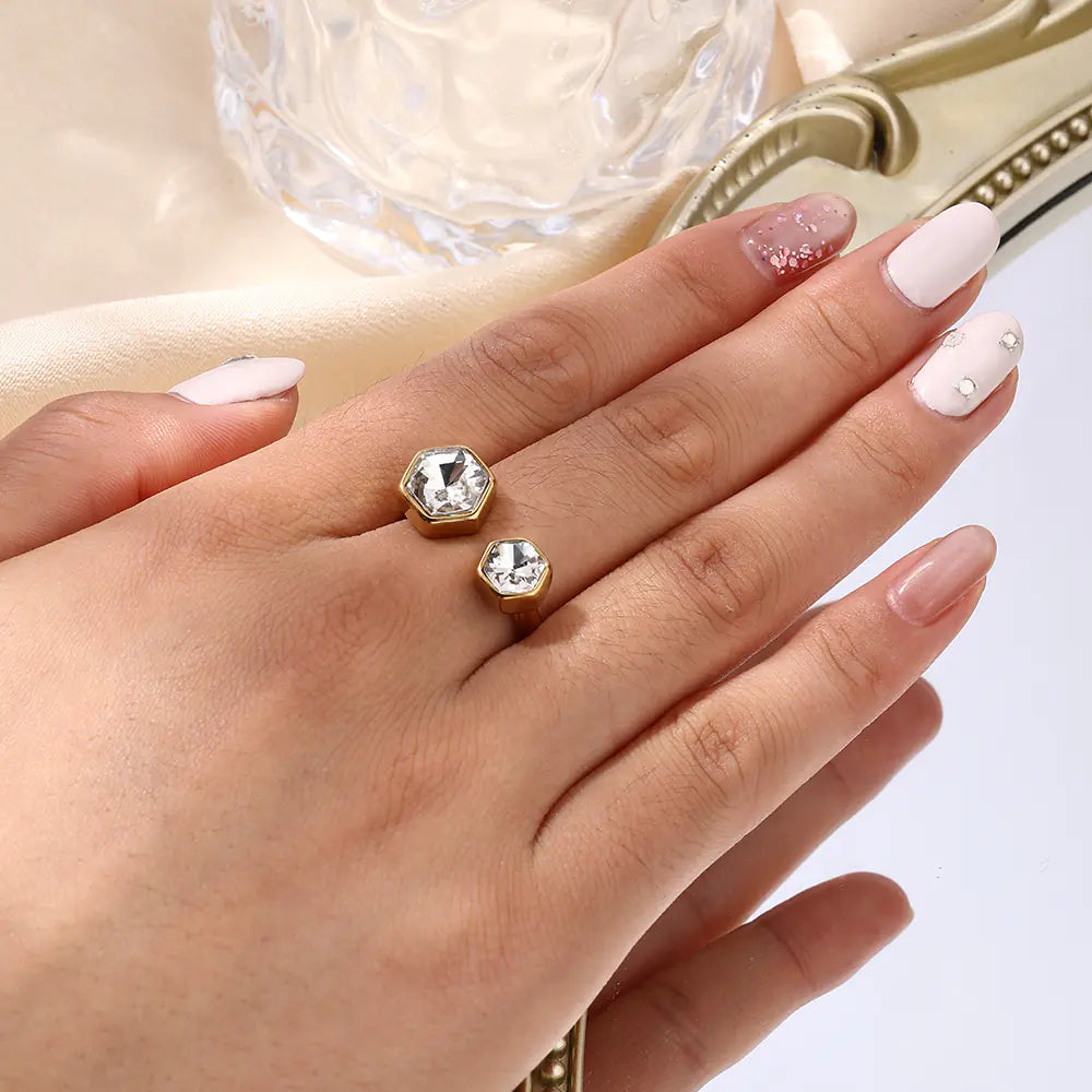 Gold Plated Circle Stainless Steel Rings