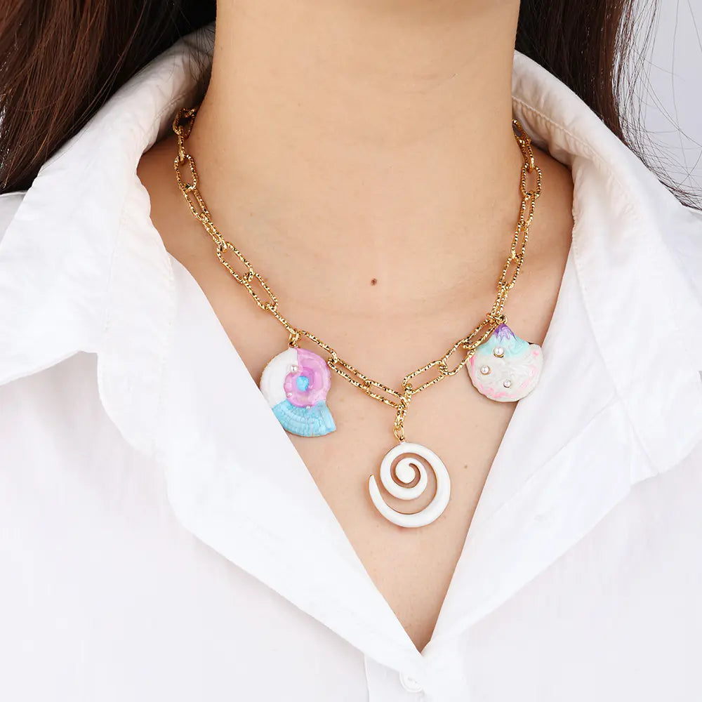 Stainless Steel Ocean Shell Conch Necklace