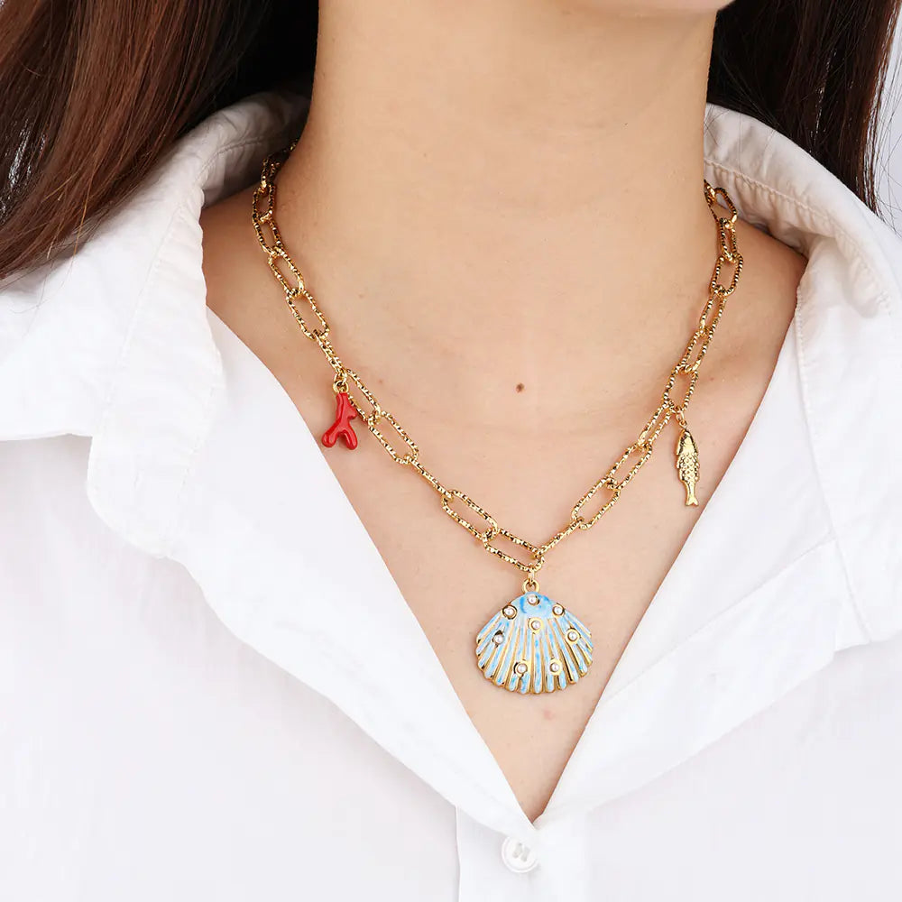 Sea Shell Anti Water Stainless Steel Necklace