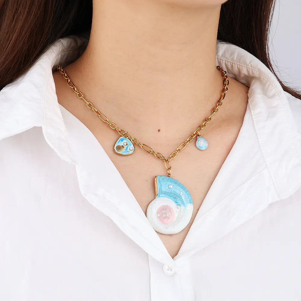 Ocean Conch Design Stainless Steel Necklace
