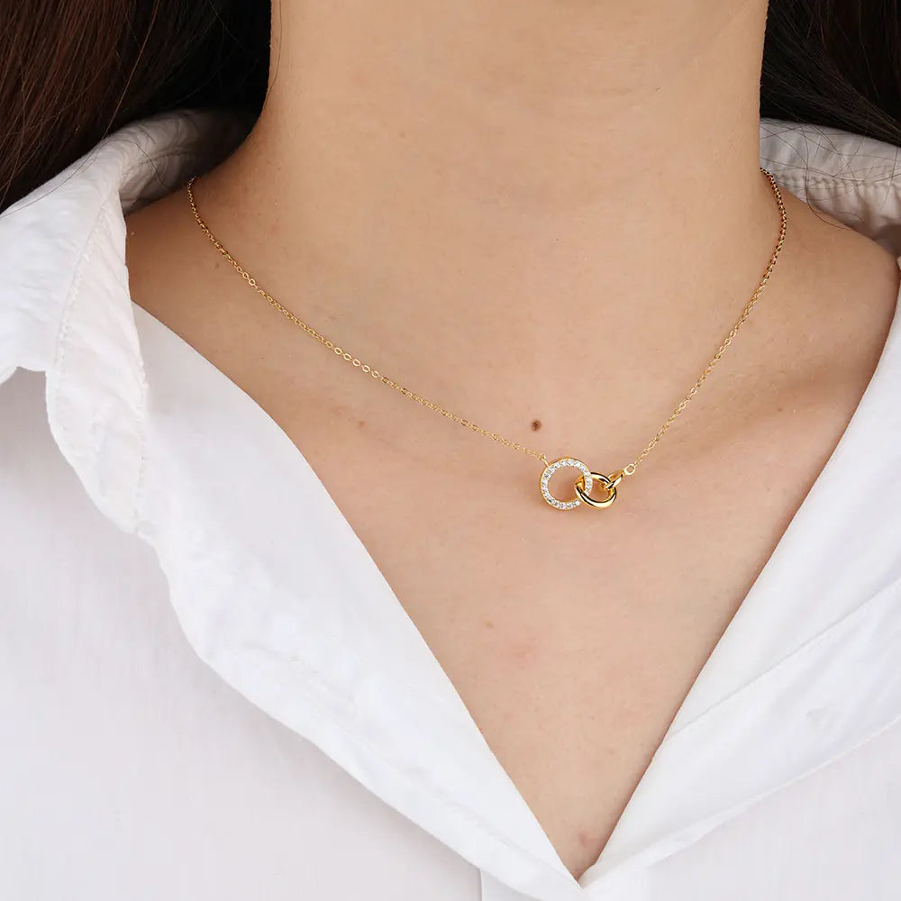 Fashion Jewelry Three Round Circle Circular Necklace