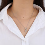 New 925 Sterling Silver Moonstones CZ Necklace Chain