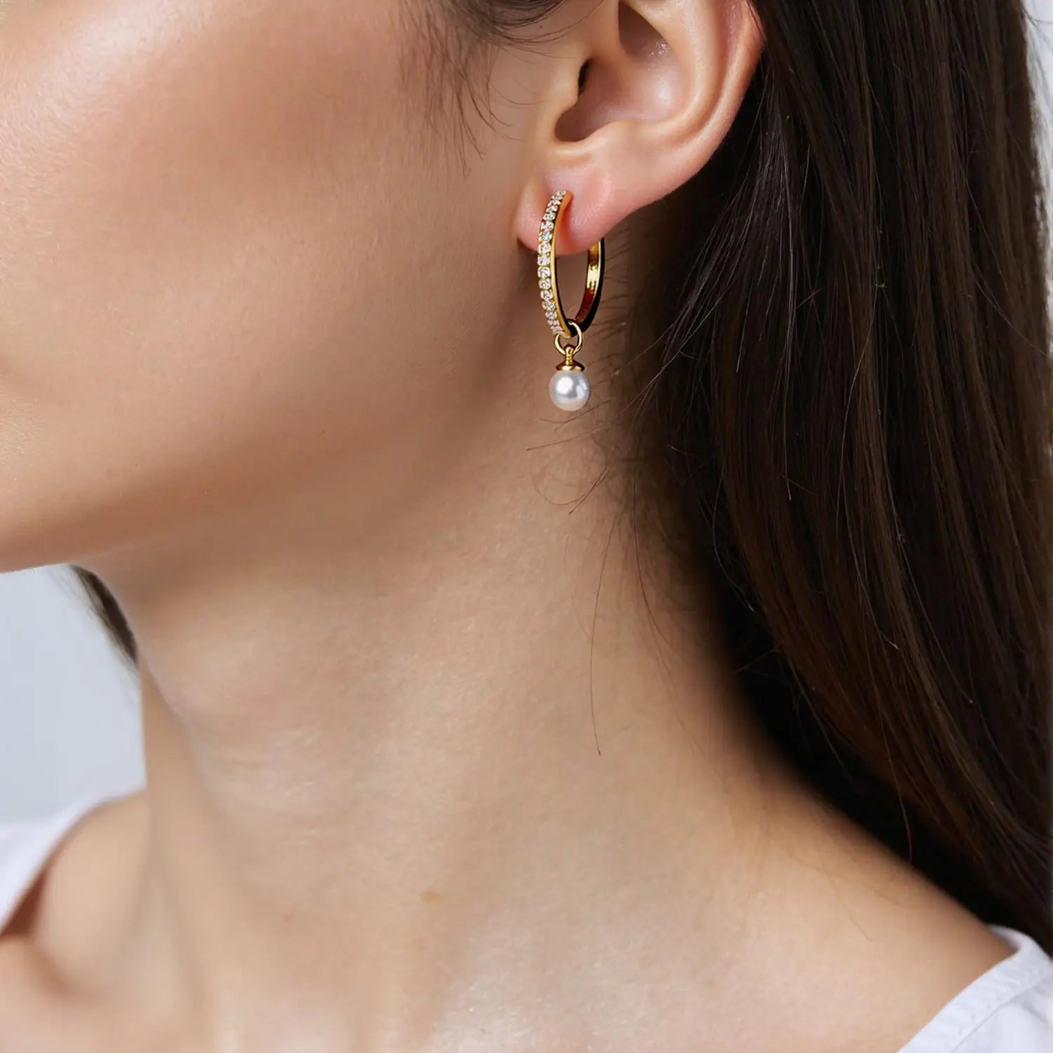 Brass Zircon Stud Earrings