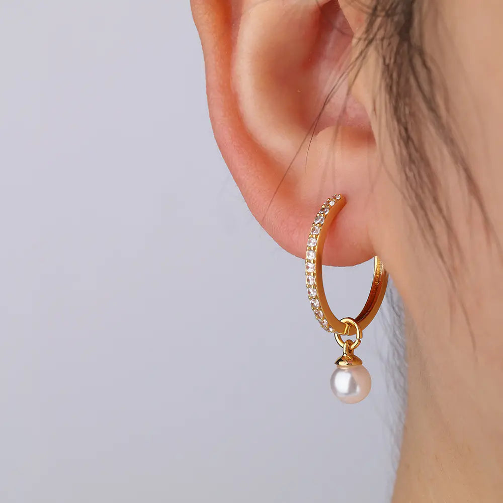 Brass Zircon Stud Earrings