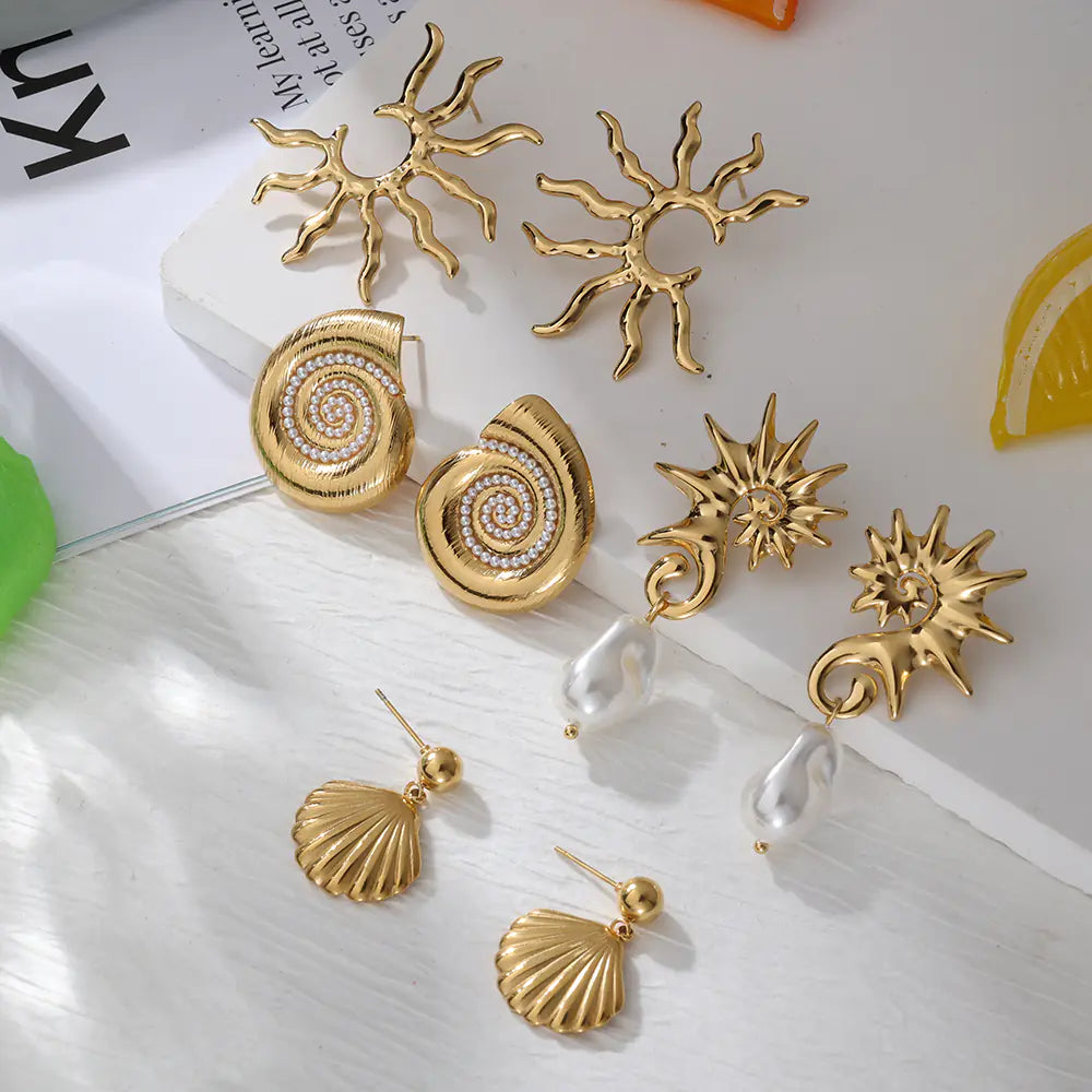 18k Gold Stainless Steel Starfish Opening Ring