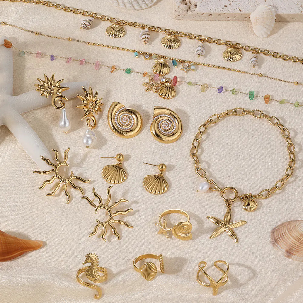 Beat Selling Stainless Steel Shell Starfish Pearl Bracelet
