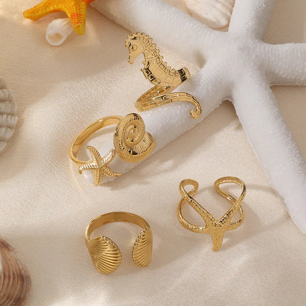 18k Gold Plated Stainless Steel Opening Ring