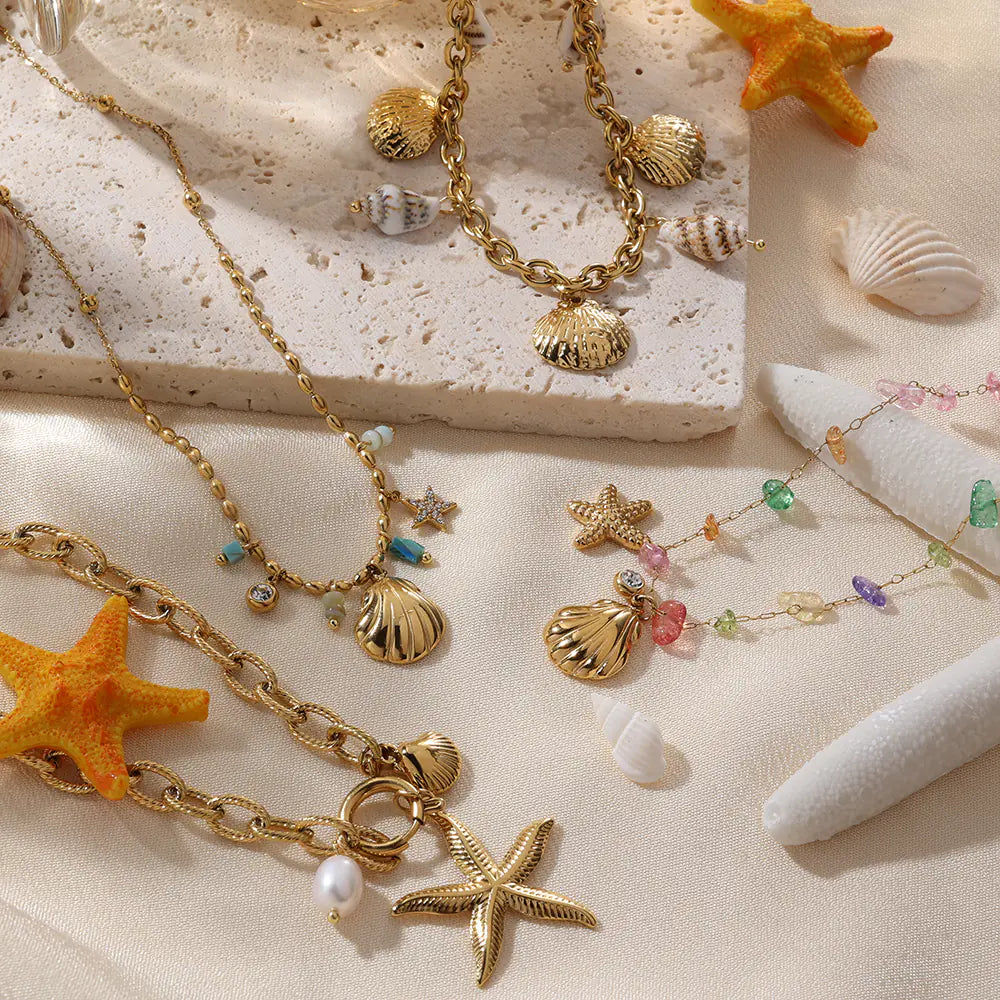 Beat Selling Stainless Steel Shell Starfish Pearl Bracelet