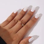 Opening Brass Material Zircon Rings